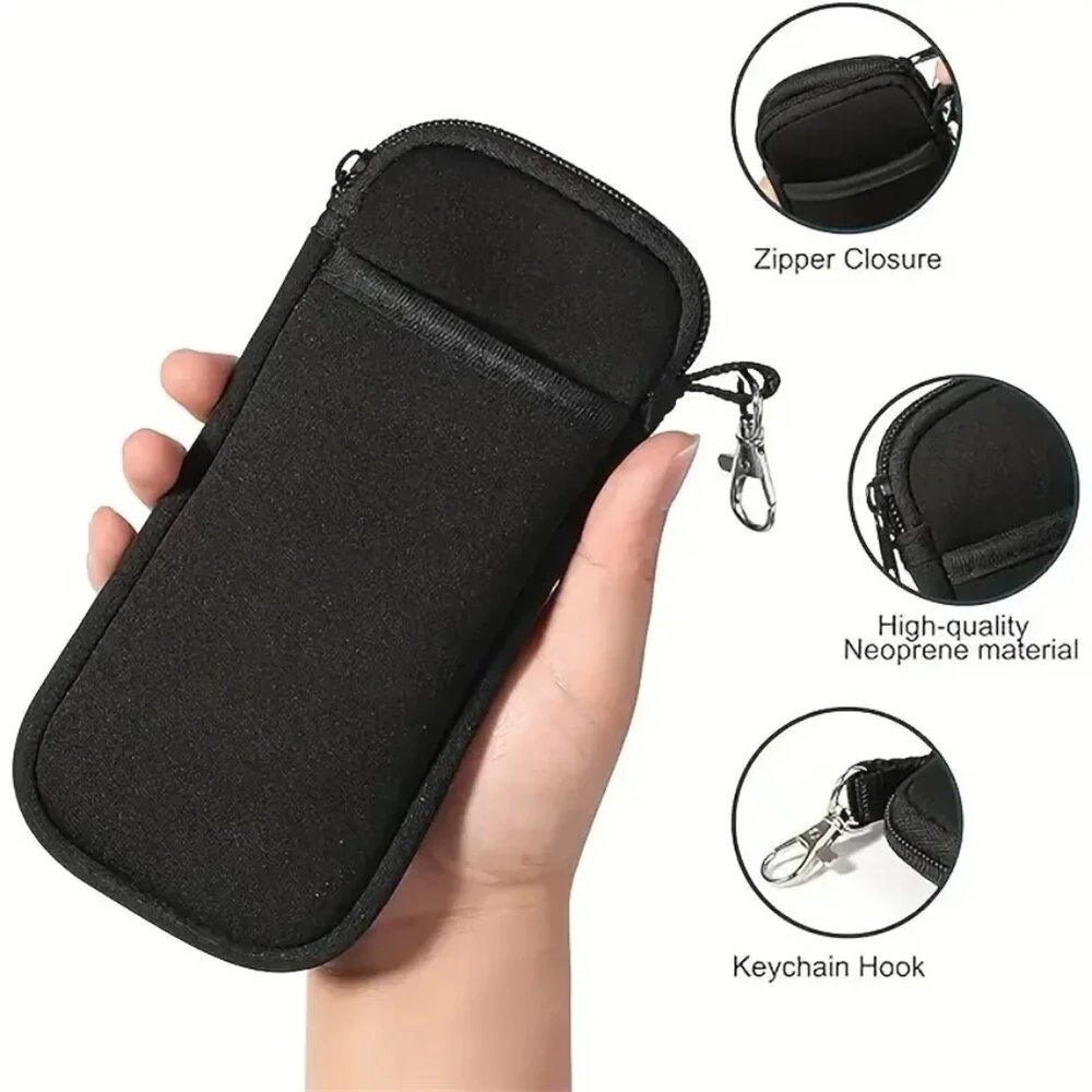 Portable Soft Zipper Glasses Bag with Buckle Lightweight Double Pockets Case can Store Mobile Phones, Headphones, Bank Cards Mini Storage Bag — view 3