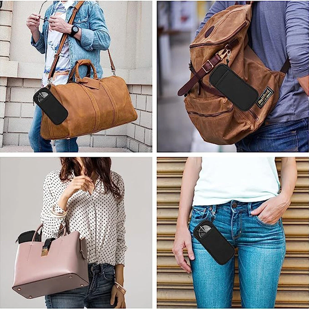 Portable Soft Zipper Glasses Bag with Buckle Lightweight Double Pockets Case can Store Mobile Phones, Headphones, Bank Cards Mini Storage Bag — view 6