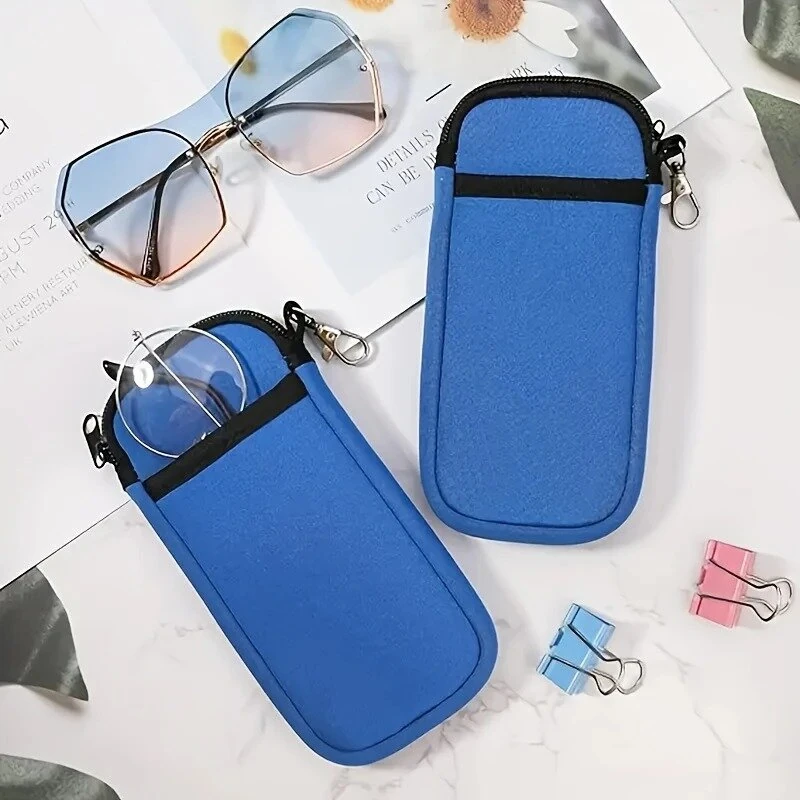 Portable Soft Zipper Glasses Bag with Buckle Lightweight Double Pockets Case can Store Mobile Phones, Headphones, Bank Cards Mini Storage Bag — view 9