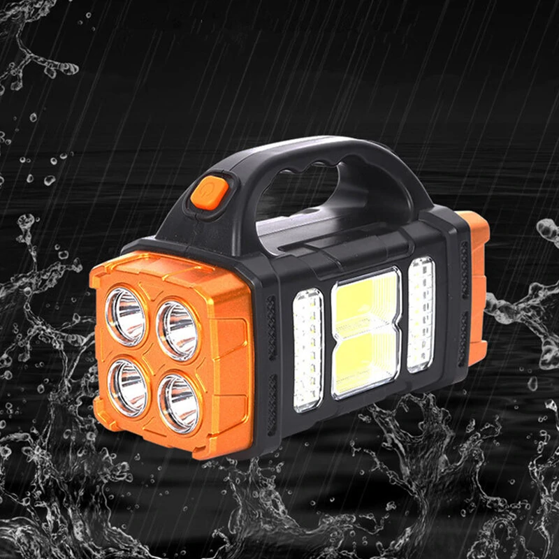 Portable Solar LED Flashlight With COB Work Lights USB Rechargeable Handheld Camping Light 4 Lighting Modes Outdoor Powerful Solar Torch Light — view 9