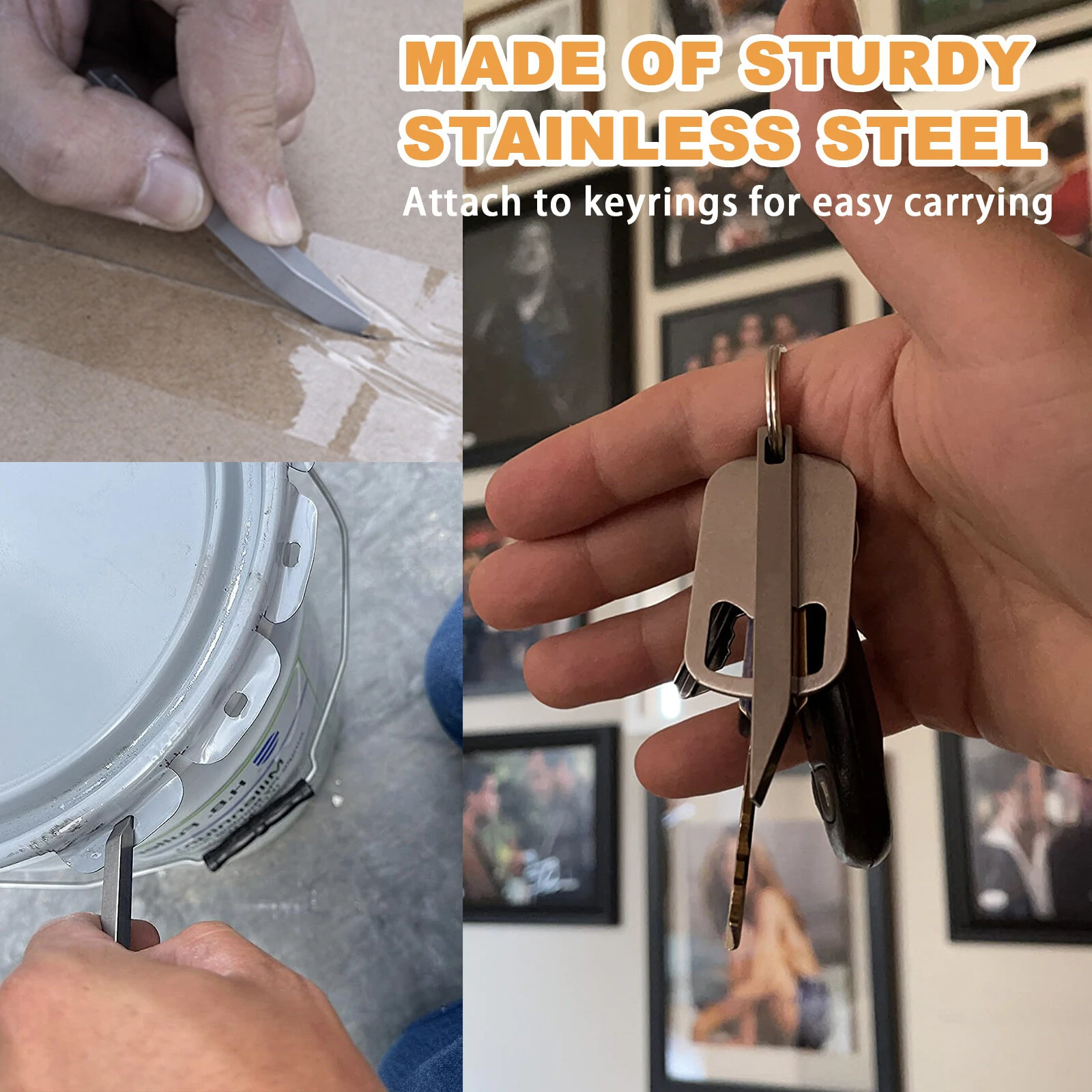 Portable Stainless Steel Pocket Knife Bottle Opener Multitool Compact Keychain Design Rust Resistant Outdoor and Everyday Carry Tool — view 3