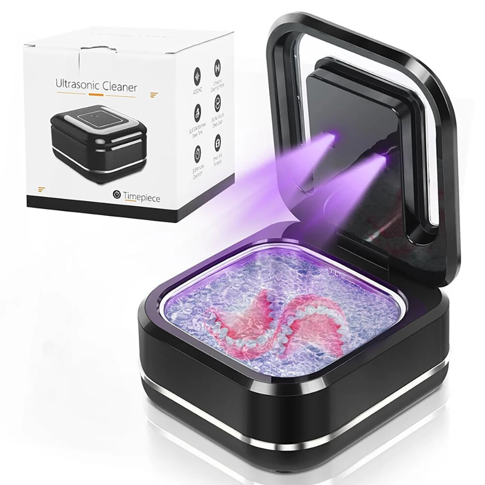 Portable Ultrasonic UV Cleaning Machine Mini Ultrasonic Braces Cleaning Machine UV Invisible Denture Cleaner 42,000Hz Deep Cleaning — Pricio