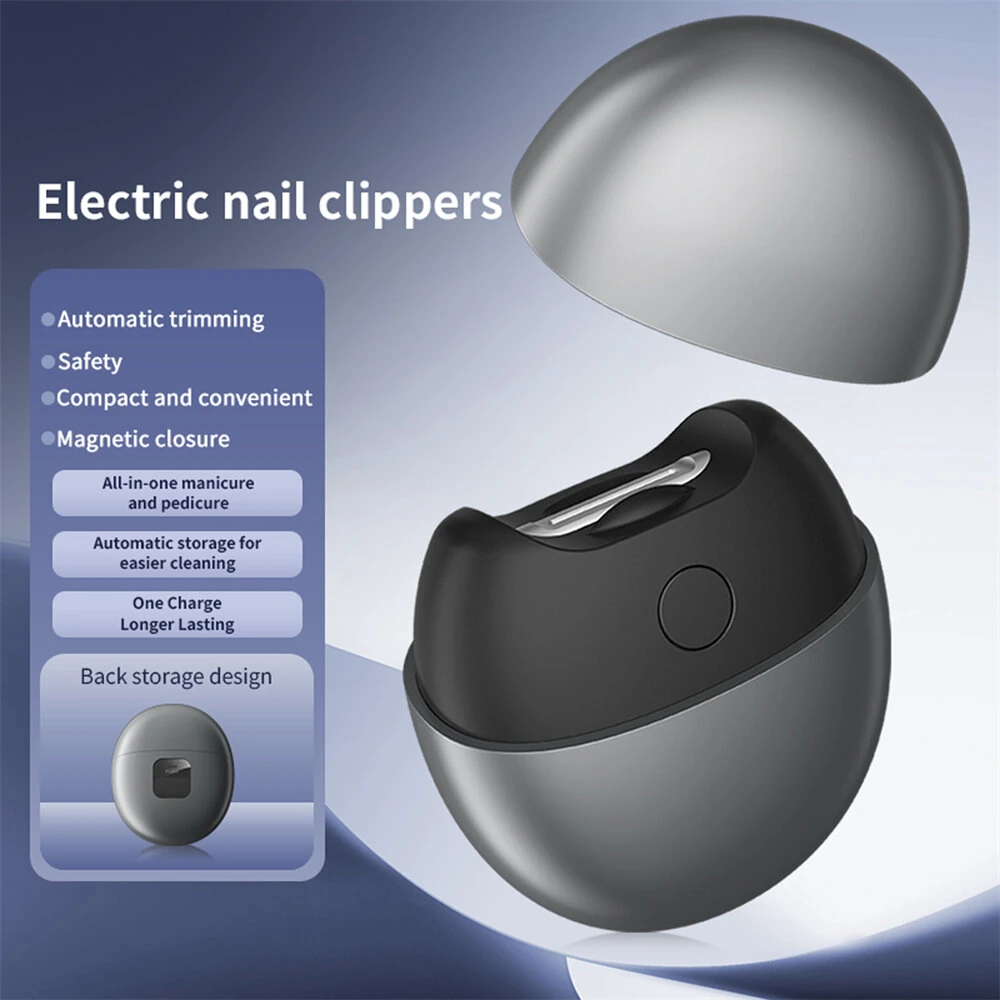 Portable USB Rechargeable Electric Nail Clippers M5 Safe Low Noise Type-C Charging for Home Travel Use — view 2