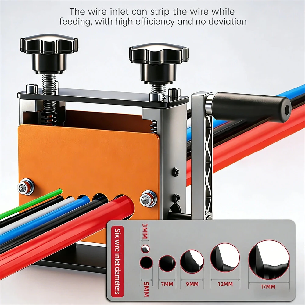 Portable Wire Stripper Machine Manual & Electric Drill Dual-Use Stripping Tool for 1-17mm² Scrap Copper Wires Cables — view 4