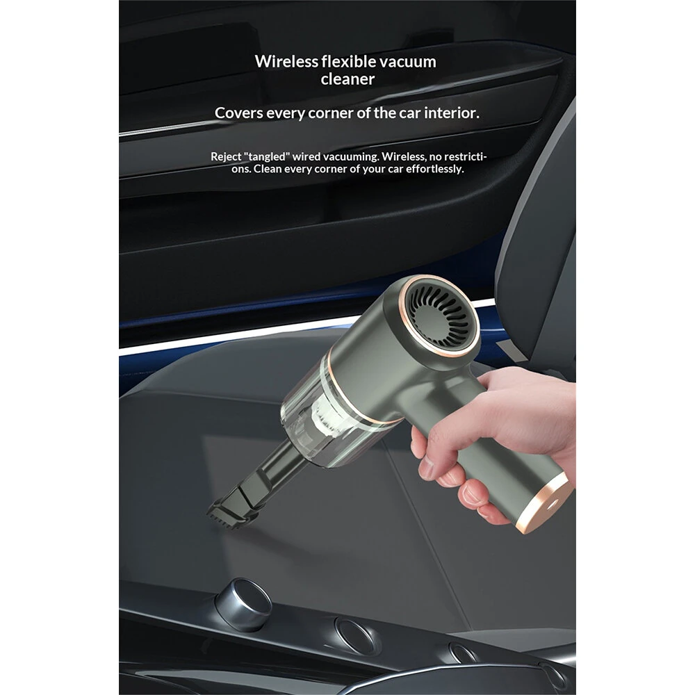 Portable Wireless Car Vacuum Cleaner 120 W High Suction Power Long Battery Life for Vehicle Home Cleaning Use — view 5