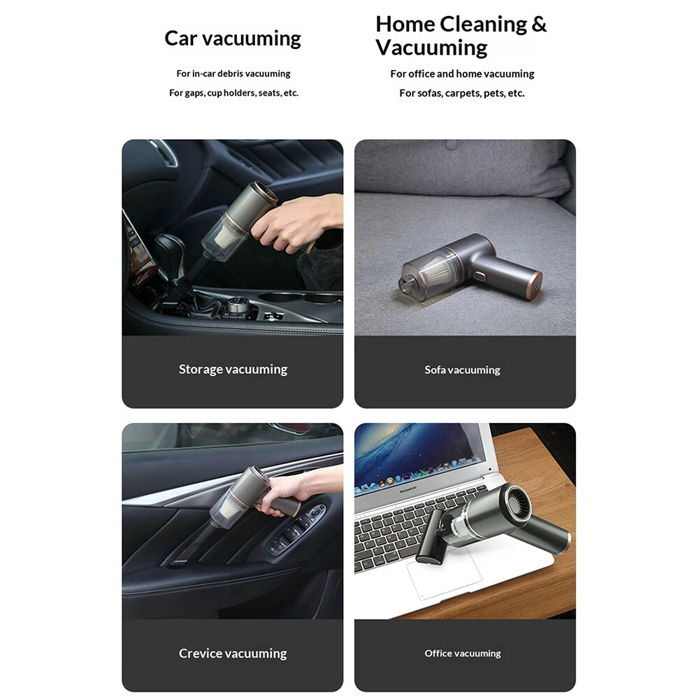 Portable Wireless Car Vacuum Cleaner 120 W High Suction Power Long Battery Life for Vehicle Home Cleaning Use — view 6