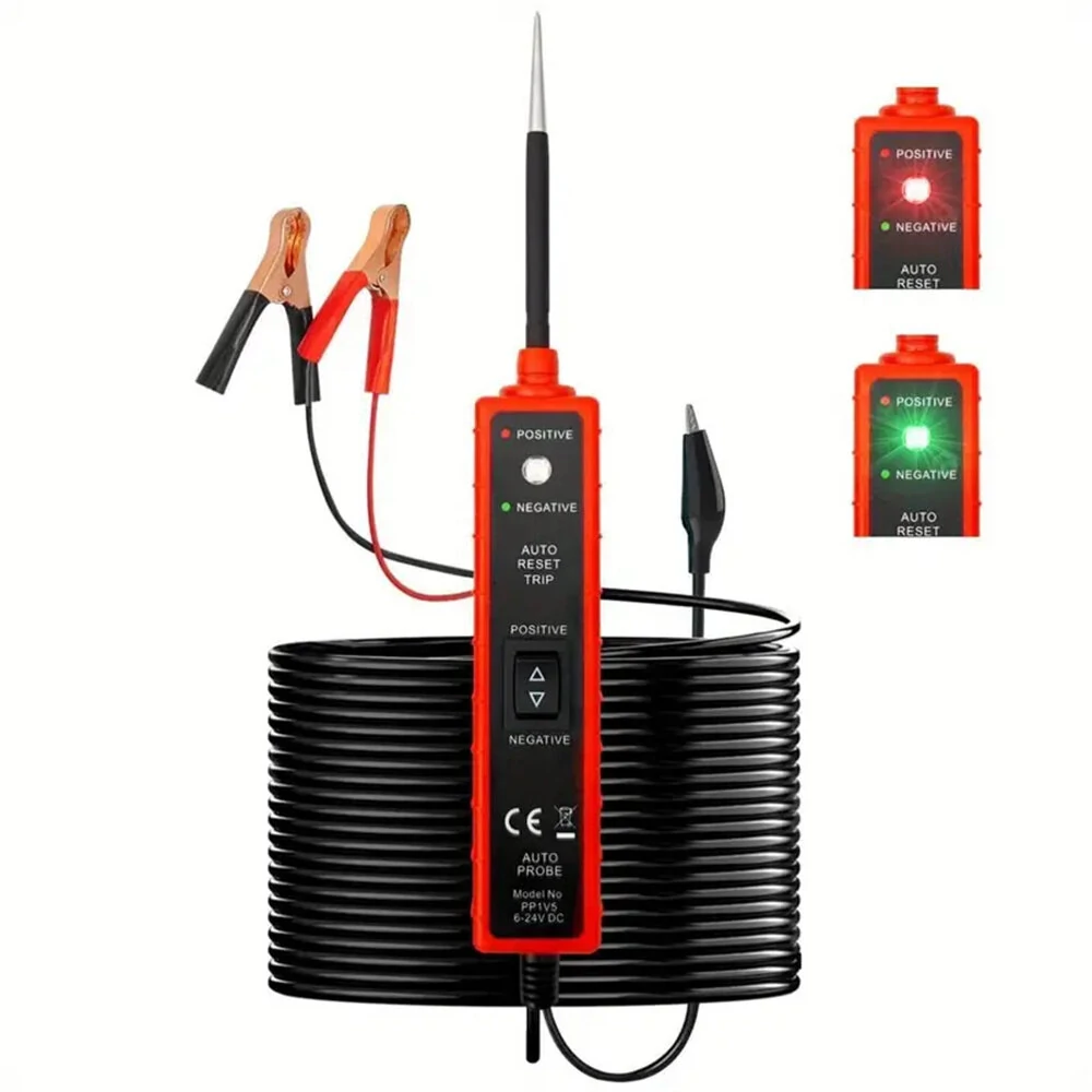 Power Probe Tester Circuit 6-24V DC Test Light Short Circuit Automotive Component Electrical Polarity Identify Continuity Tester , Overload Protection — image 1