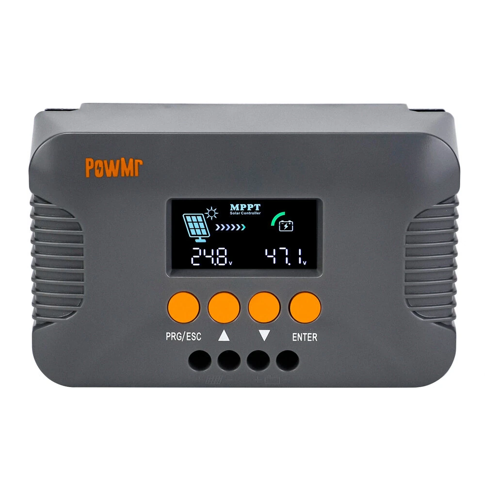PowMr MPPT Boost Voltage Charge Controller 10A 24V 36V 48V 60V 72V for LiFePO4 Gel Flooded Lead-Acid Battery Max PV 400W