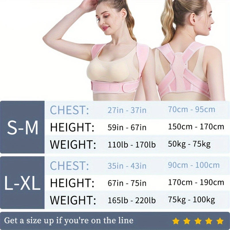 PRANASH Sport Posture Corrector for Women and Men Adjustable Upper Back Brace Shoulder Lumbar Back Support Belt for Fitness Health Recovery — view 7