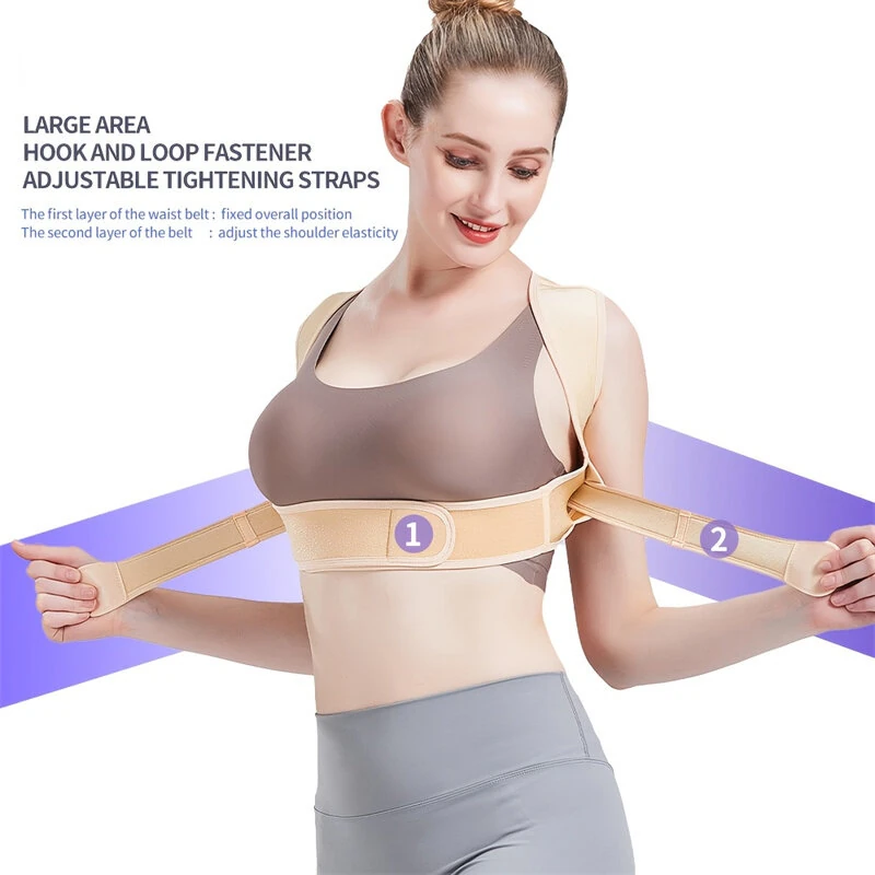 PRANASH X2 Upgraded Posture Corrector Adjustable Back Support Belt Spine Back Shoulder Brace Support Belts Adult Invisible Hunchback Belts for Sport Recovery — view 3