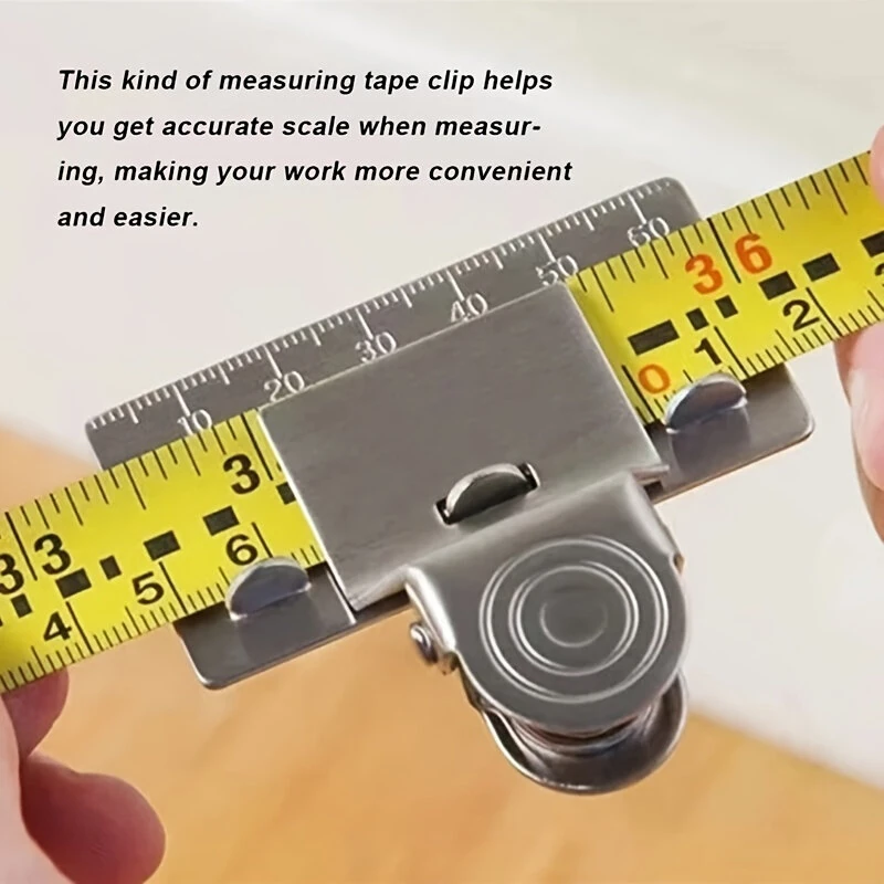 Precision Measuring Tape Clip Metal Ruler Position Clamp for Woodworking Corner Scribing Accurate Measuring Tool Accessory — view 3