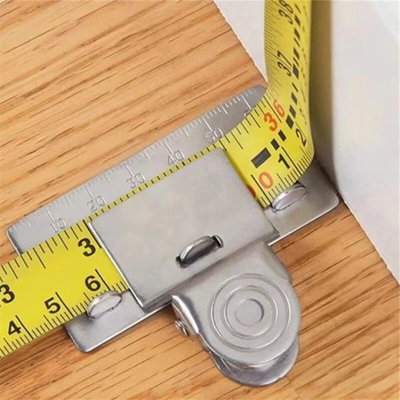 Precision Measuring Tape Clip Metal Ruler Position Clamp for Woodworking Corner Scribing Accurate Measuring Tool Accessory — view 8
