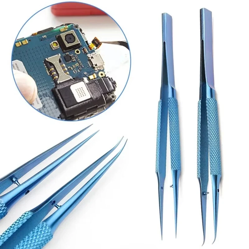 Precision Titanium Alloy Tweezers 0.15mm Edge Anti Magnetic Design Professional Tool for Phone Motherboard Electronic Repairs and Maintenance Accessories — view 7