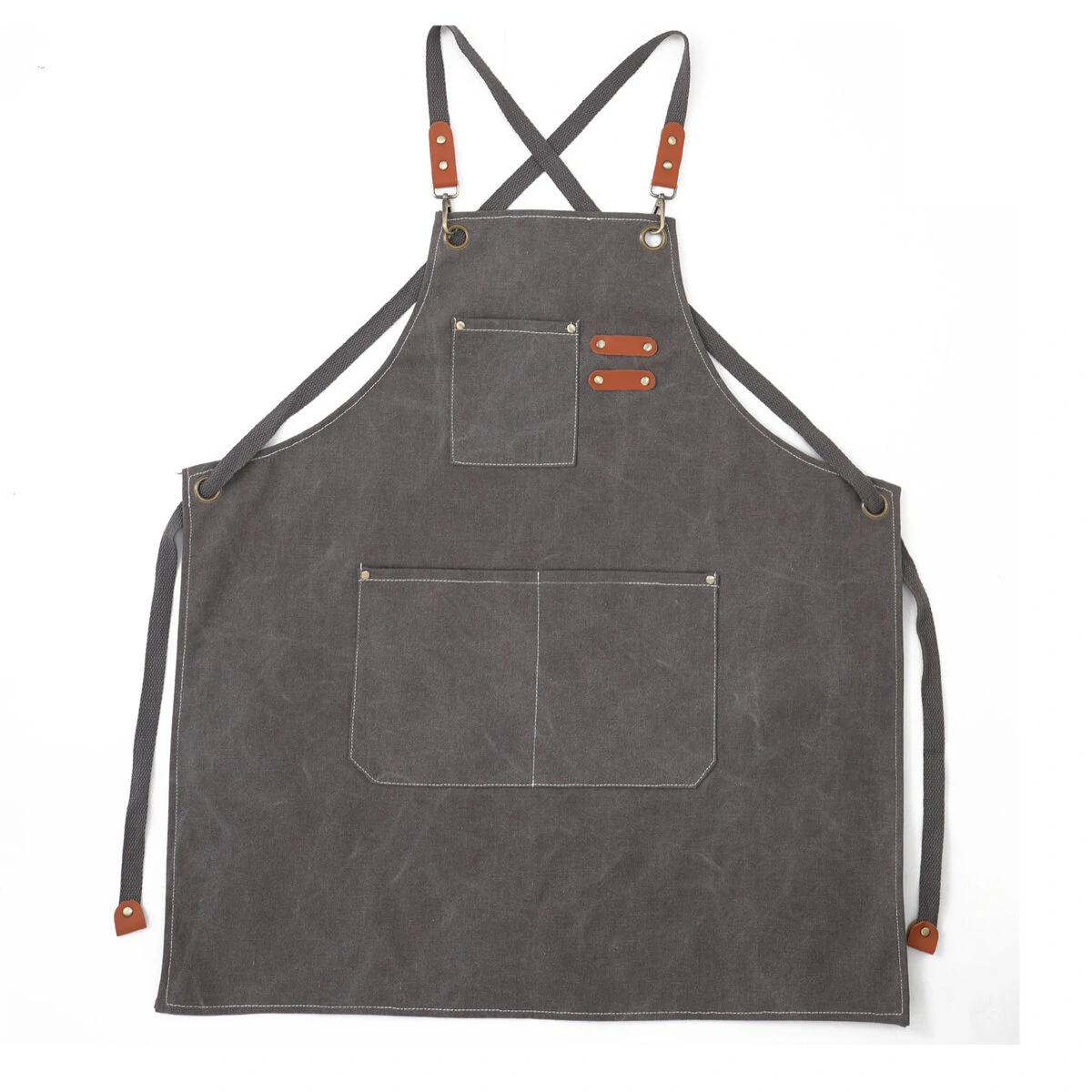 Premium Canvas Apron Universal Fit 76x68cm Pure Cotton Durable Waterproof Ideal for Woodworking Protection — view 3
