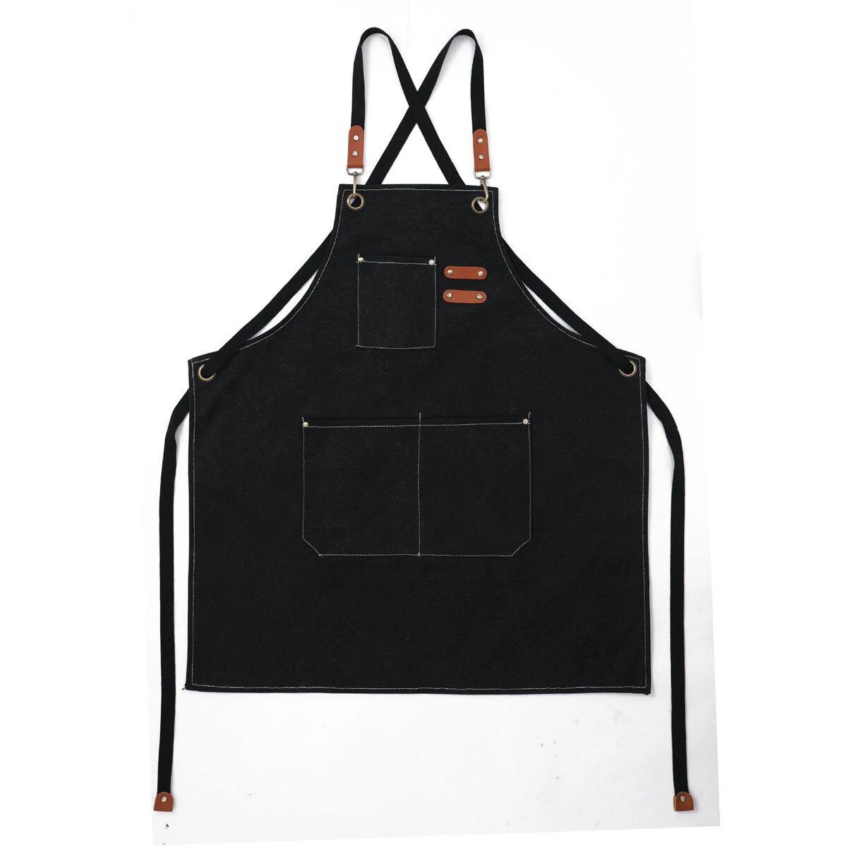 Premium Canvas Apron Universal Fit 76x68cm Pure Cotton Durable Waterproof Ideal for Woodworking Protection — view 4