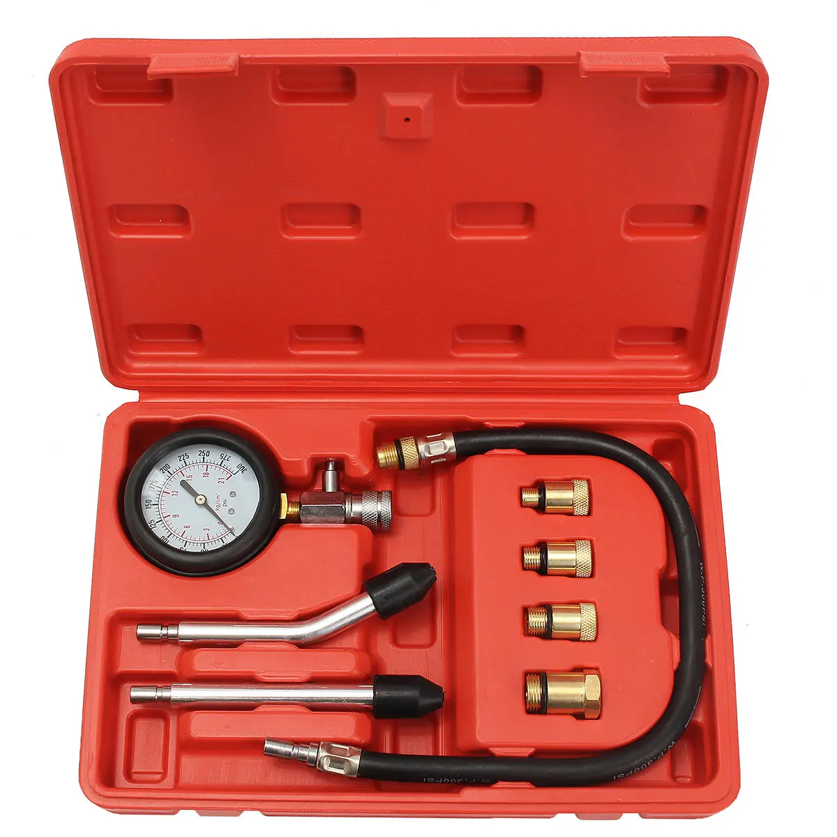 Pro Petrol Gas Engine Cylinder Compression Tester Oil Pressure Gauge Kit Motor Auto — Pricio
