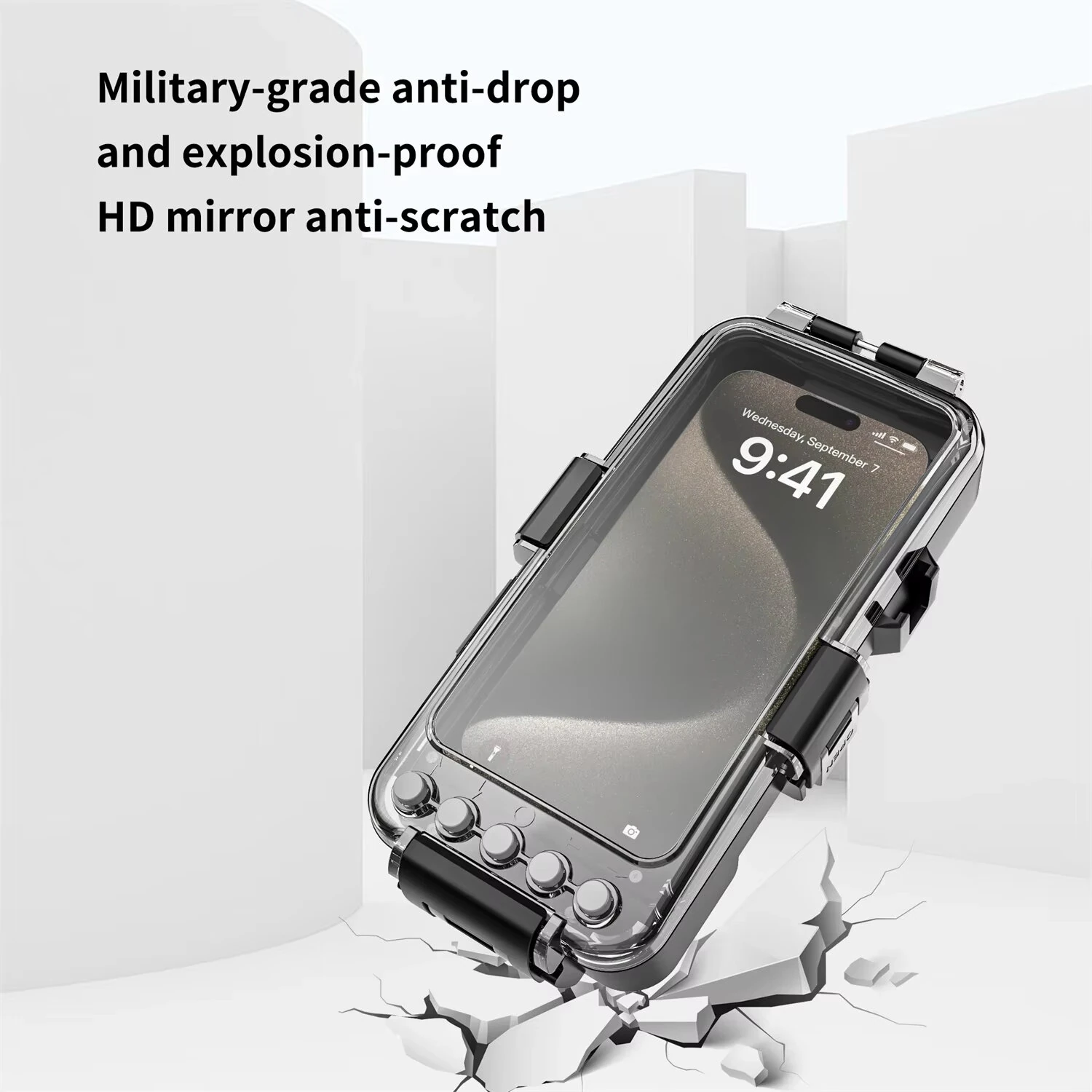 Professional 30M Waterproof Diving Phone Case Camera Housing with Physical Buttons Vacuum Pump Anti-Fog Universal for iPhone Samsung Galaxy Shockproof Dustproof Snorkeling Scuba Photography Accessory — view 4
