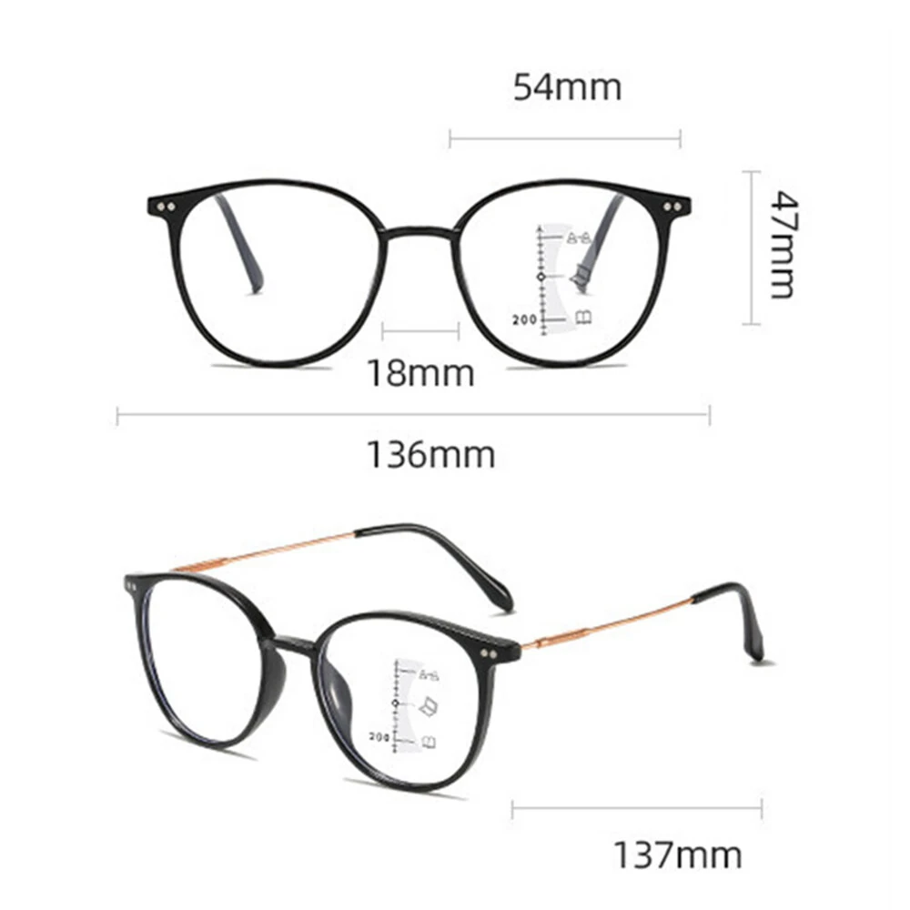 Progressive Multifocal Anti-blue Light Reading Glasses HD Lightweight Fashion Presbyopia Glasses — view 3
