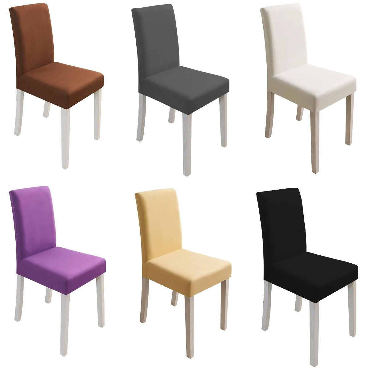 Pure Color Seat Cover Spandex Stretch Wedding Banquet Chair Cover Party Decor Dining Room Seat Cover — image 1