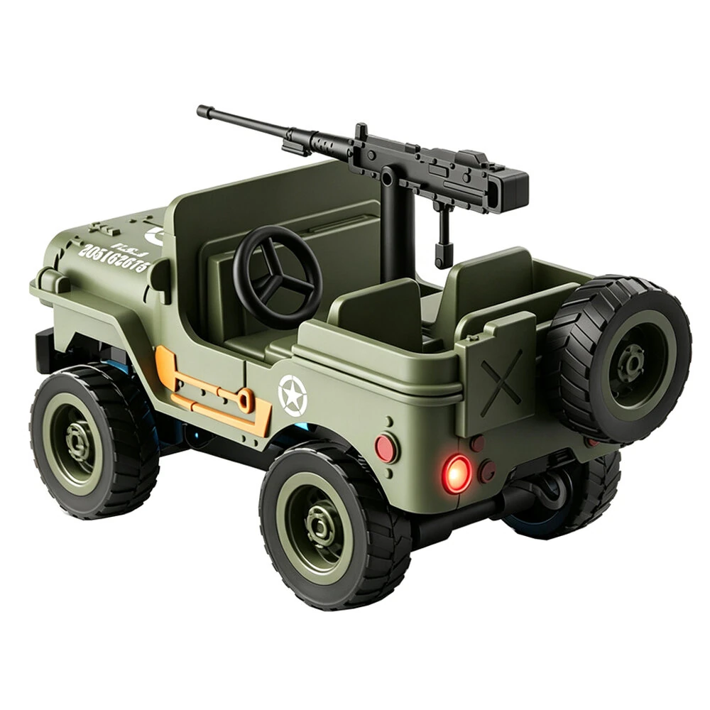Q246 RTR 1/64 2.4G 2WD Mini RC Car Military Off-road Alloy Body LED Light Automatic Demo Mode Desktop Portable Vehicles Models Toys — view 2