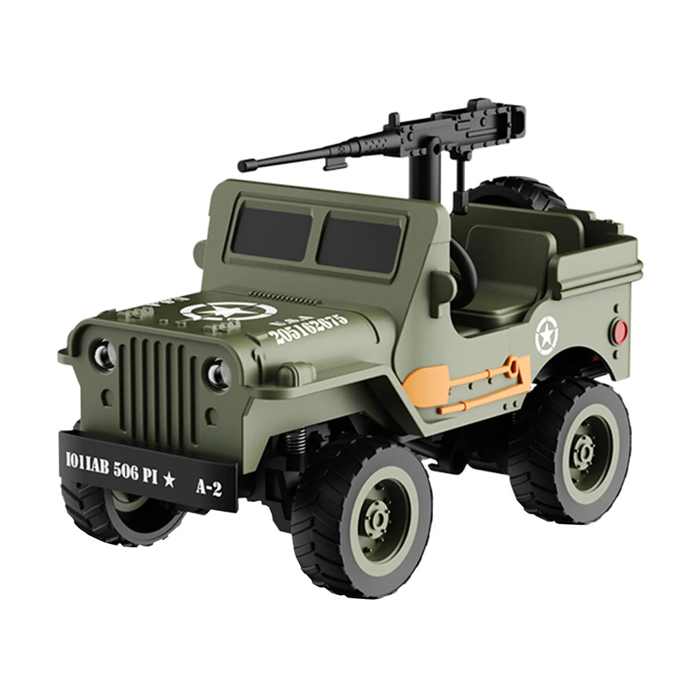 Q246 RTR 1/64 2.4G 2WD Mini RC Car Military Off-road Alloy Body LED Light Automatic Demo Mode Desktop Portable Vehicles Models Toys — view 4
