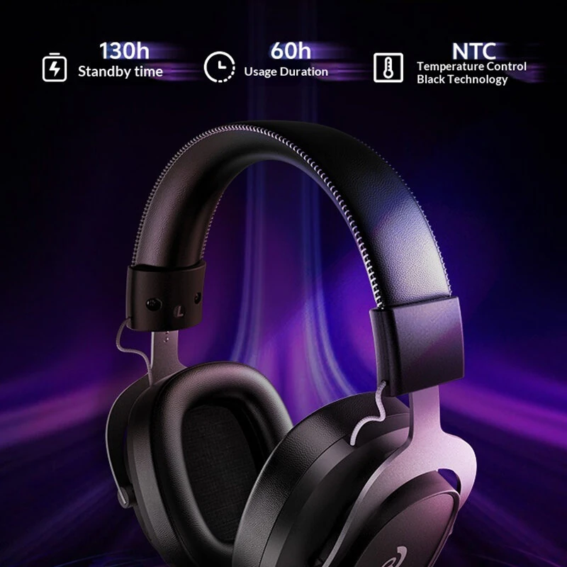 QCY Heroad VT200 Four Mode Gaming Headset 2.4G Wireless bluetooth 6.0 Headphone 1000mAh Battery 53mm Large Moving Coil 7.1 Surround Sound Voice Change Support 3.5mm Wired Connection Over-Ear E-sports Headphones — view 5