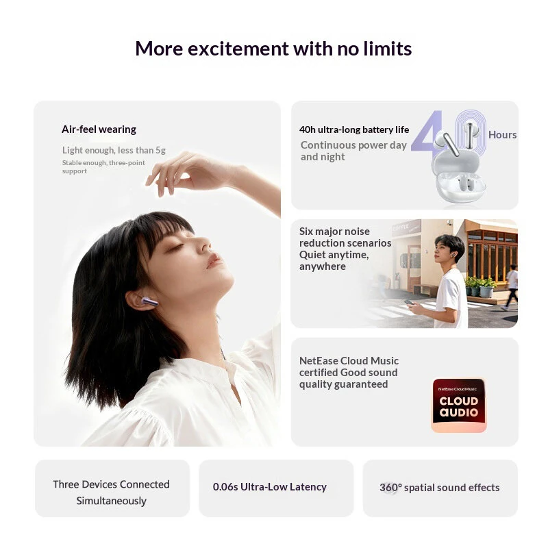 QCY N20 TWS bluetooth V6.0 Earphone -50dB Depth Noise Cancelling 6-Mic AI Call Noise Reduction Low Delay In-ear Sports Headphones — view 2