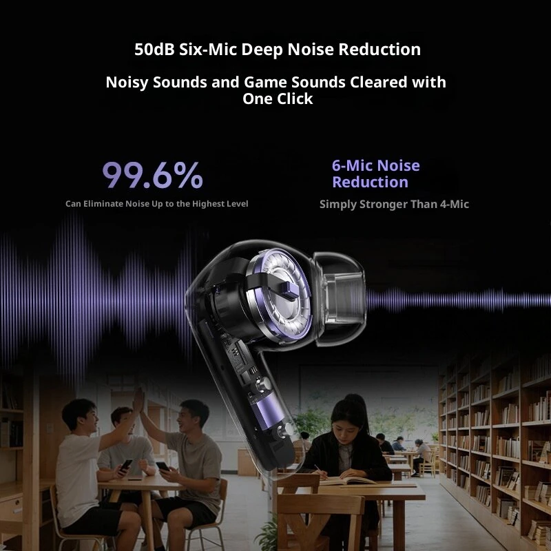 QCY N20 TWS bluetooth V6.0 Earphone -50dB Depth Noise Cancelling 6-Mic AI Call Noise Reduction Low Delay In-ear Sports Headphones — view 3