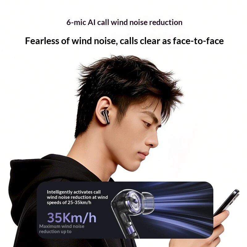 QCY N20 TWS bluetooth V6.0 Earphone -50dB Depth Noise Cancelling 6-Mic AI Call Noise Reduction Low Delay In-ear Sports Headphones — view 4