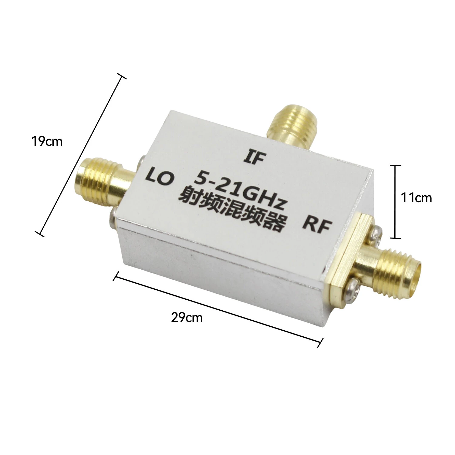 QM-MIX0521S RF Up/Down Converter Mixer Module 5-21GHz RF/LO DC-5000MHz IF 8-12dB Loss 29dB Isolation +15dBm LO SMA-K CNC Shielded Housing C/X/Ku Band — view 5