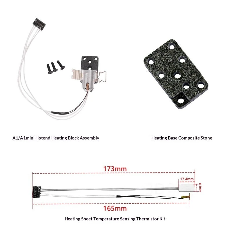 Quick Swap Hotend Heating Assembly Kit for Bambu Lab A1 A1 Mini 3D Printer 24V 48W Ceramic Heater Thermistor Synthetic Stone Hotend Replacement — view 3