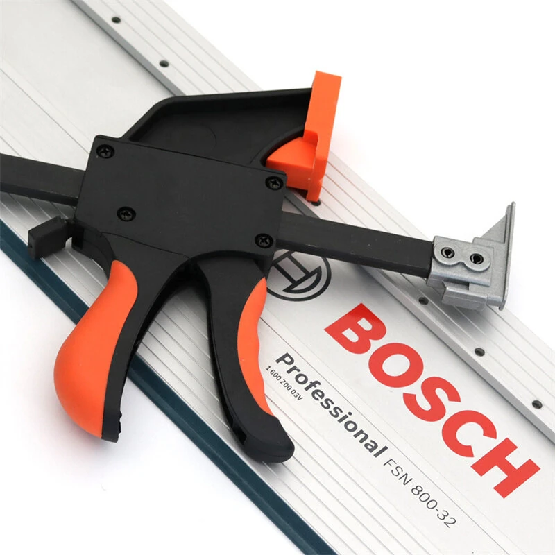 Quick Track Clamp for Bosch Woodworking Rail 160mm x 60mm Heavy Duty TPR Rubber Pads Ergonomic Handle — view 7