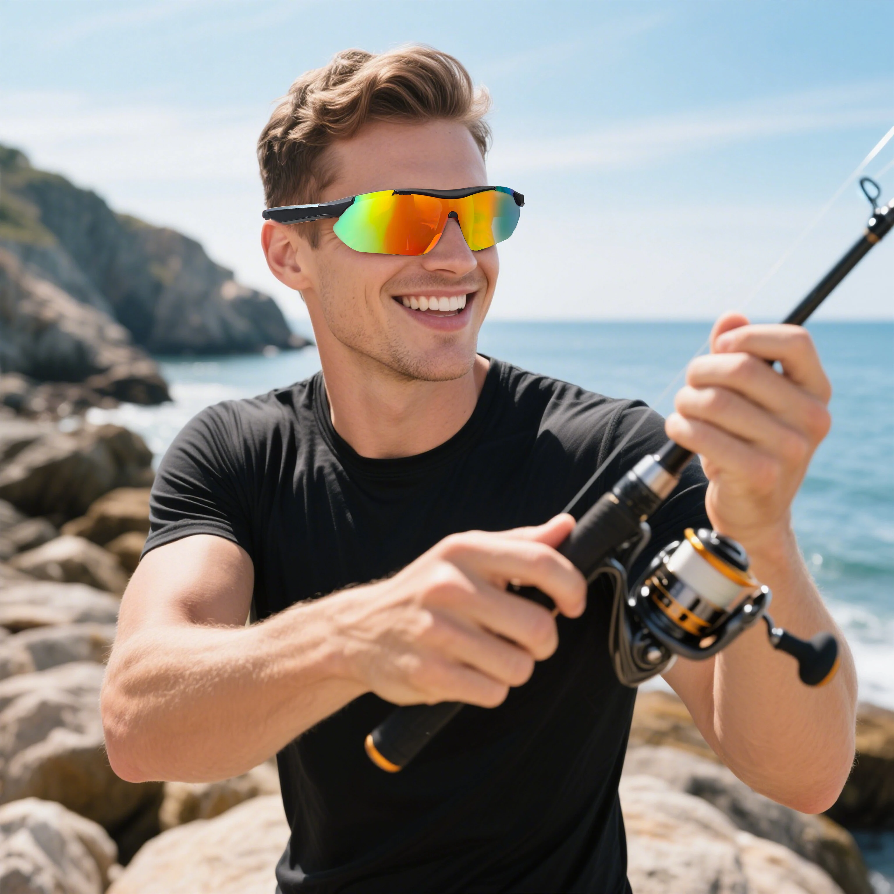 QY Pro3 Smart bluetooth 5.4 Cycling Glasses with AI Voice Assistant 360° Surround Sound Magnetic Charging UV Protection for Outdoor Sports — view 7