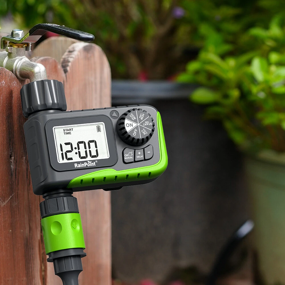 Rainpoint ITV0105 Outdoor Smart Irrigation Automatic Programmable Watering Irrigation Timed Irrigation LCD Display with Rain Delay/Manual — view 2