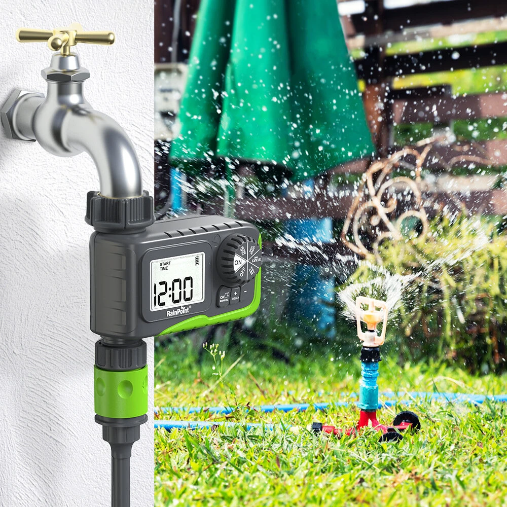 Rainpoint ITV0105 Outdoor Smart Irrigation Automatic Programmable Watering Irrigation Timed Irrigation LCD Display with Rain Delay/Manual — view 3