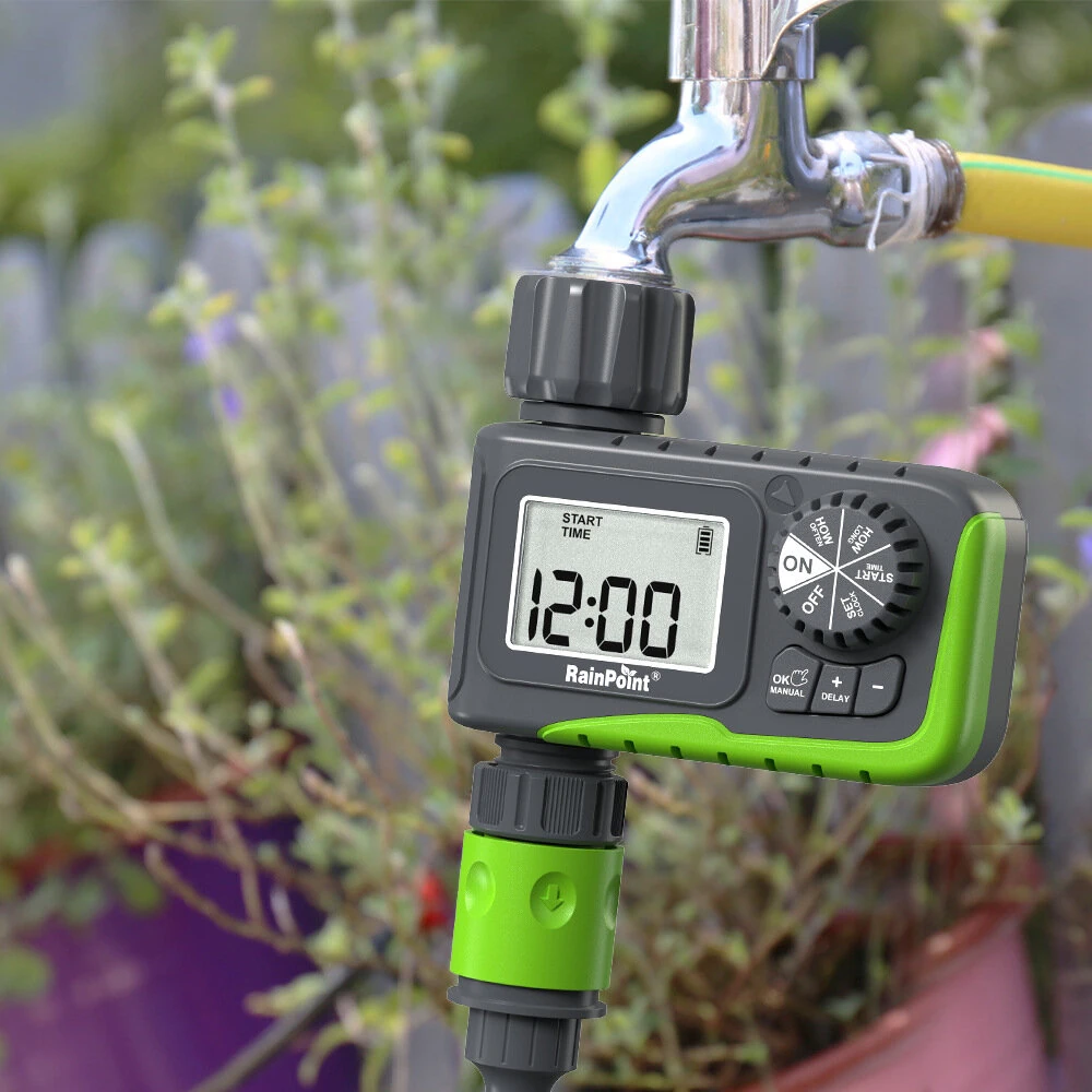 Rainpoint ITV0105 Outdoor Smart Irrigation Automatic Programmable Watering Irrigation Timed Irrigation LCD Display with Rain Delay/Manual — view 4
