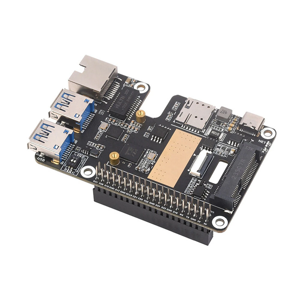Raspberry Pi 5 PCIe Expansion Board to MiniPCIe 4G Gigabit Ethernet USB 3.2 Gen1 Adapter Board — image 1
