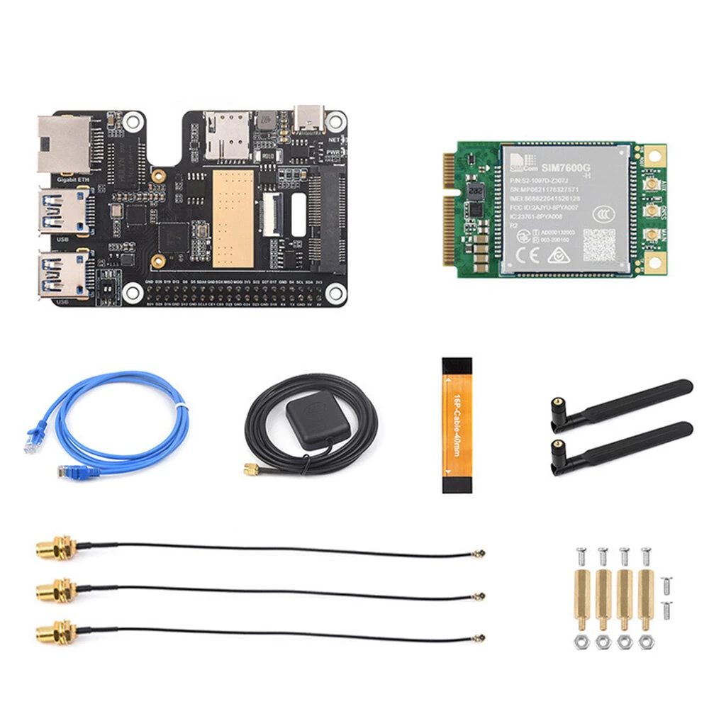 Raspberry Pi 5 PCIe Expansion Board to MiniPCIe 4G Gigabit Ethernet USB 3.2 Gen1 Adapter Board — view 6