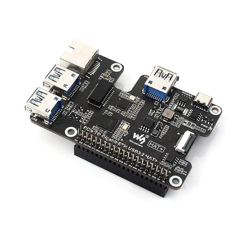 Raspberry Pi 5 PCIe to Gigabit Ethernet and USB 3.2 Gen1 HAT 3xUSB 3.2 Gen1 Gigabit Ethernet Pi5 PCIe HAT Expansion Board Plug and Play — Raspberry Pi