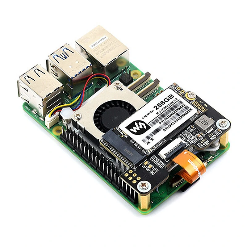 Raspberry Pi 5 PCIe to M.2 Mini Adapter Board Supports NVMe Protocol M.2 Solid State Drive High-speed Reading/Writing — view 6