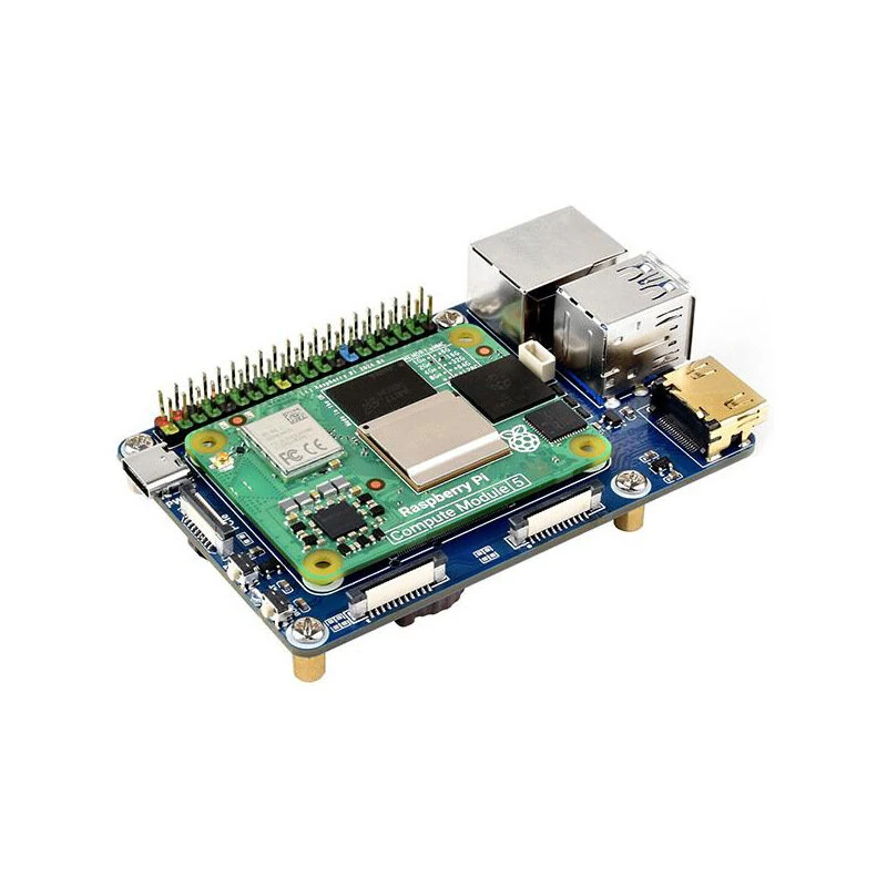 Raspberry Pi Compute Module 5 Expansion Board Dual 4K HD Multimedia Interface USB 3.2 PCIe Gigabit Ethernet GPIO TF Card Slot — view 3