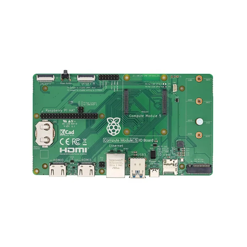 Raspberry Pi Compute Module 5 IO Expansion Board CM5IO M.2M Key PCIe Socket with Rich Interfaces — view 3