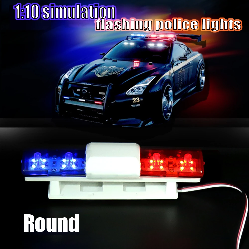 RC Car Parts LED Police Flash Light Alarming for 1/10 HSP Kyosho Tamiya Axial SCX10 D90 Vehicles Models Spare Accessories — view 3