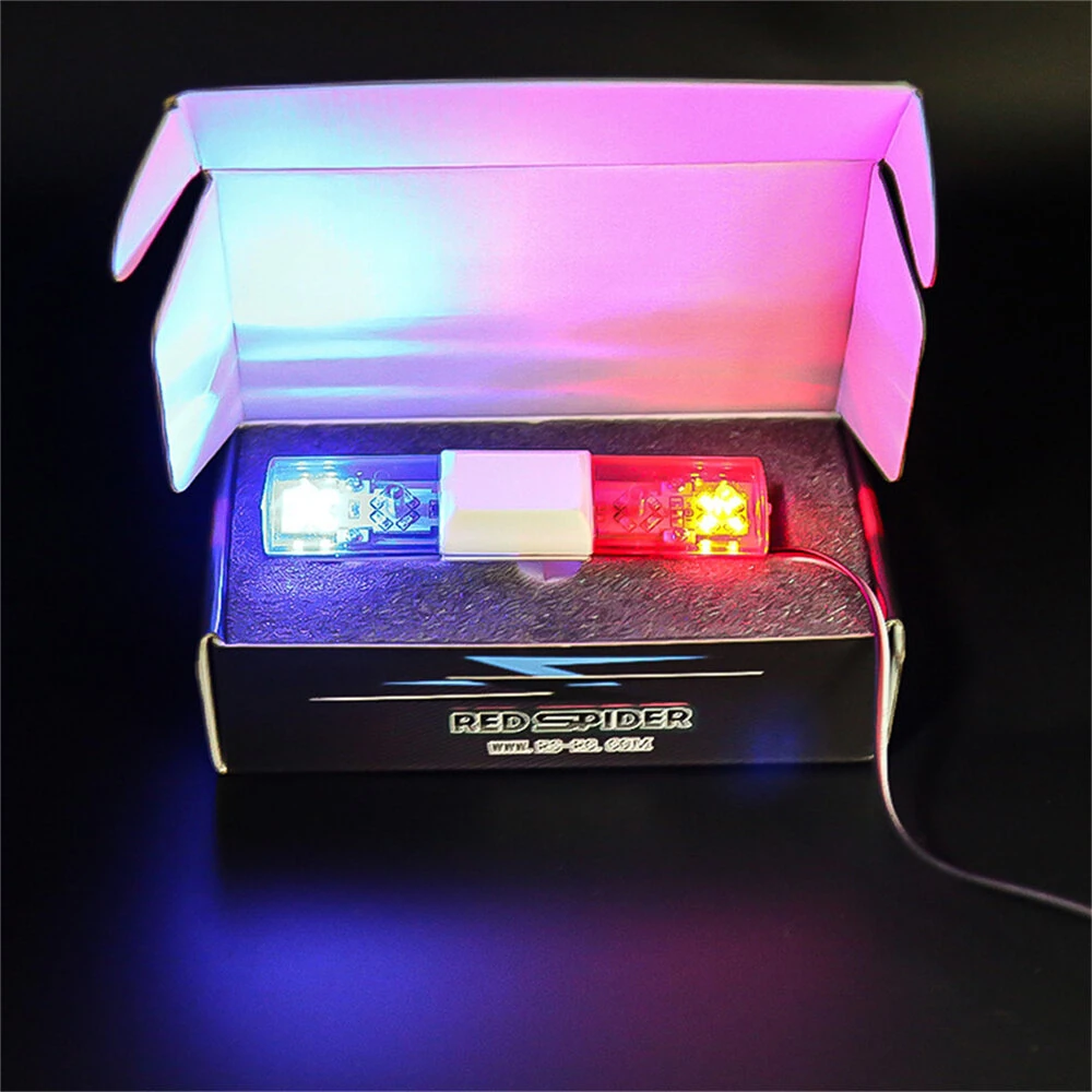 RC Car Parts LED Police Flash Light Alarming for 1/10 HSP Kyosho Tamiya Axial SCX10 D90 Vehicles Models Spare Accessories — view 5
