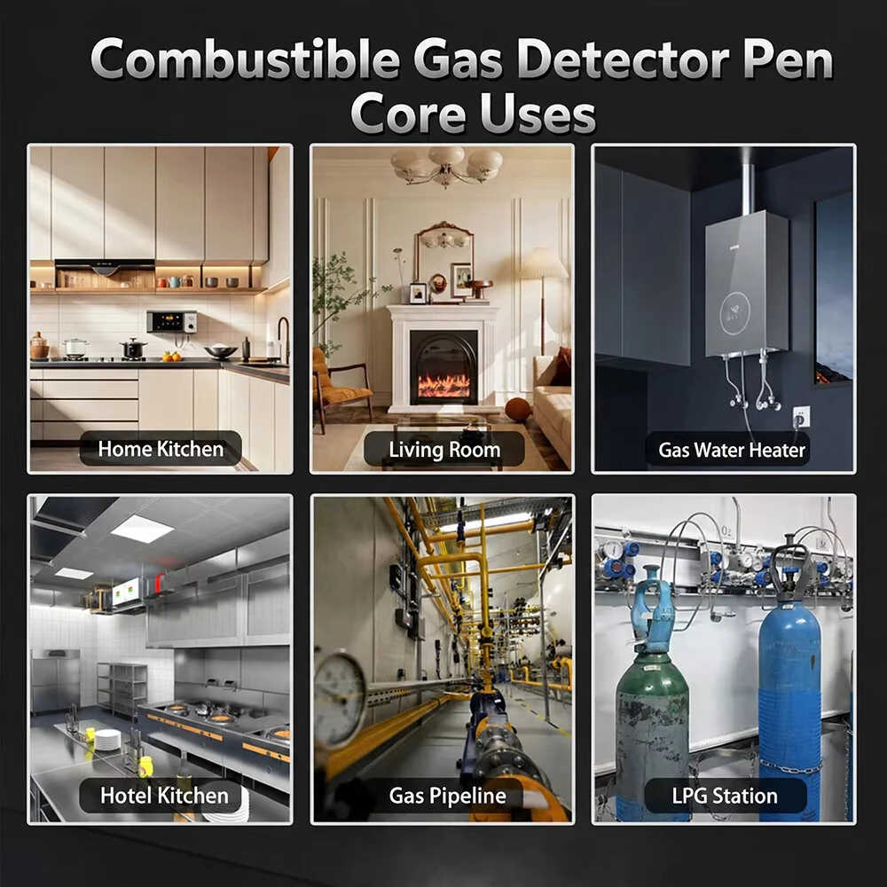 Rechargeable Combustible Gas Leak Detector 300-10000ppm LCD Display USB Charging Sound Vibration Alarm Methane Natural Gas Alcohol Tester — view 8