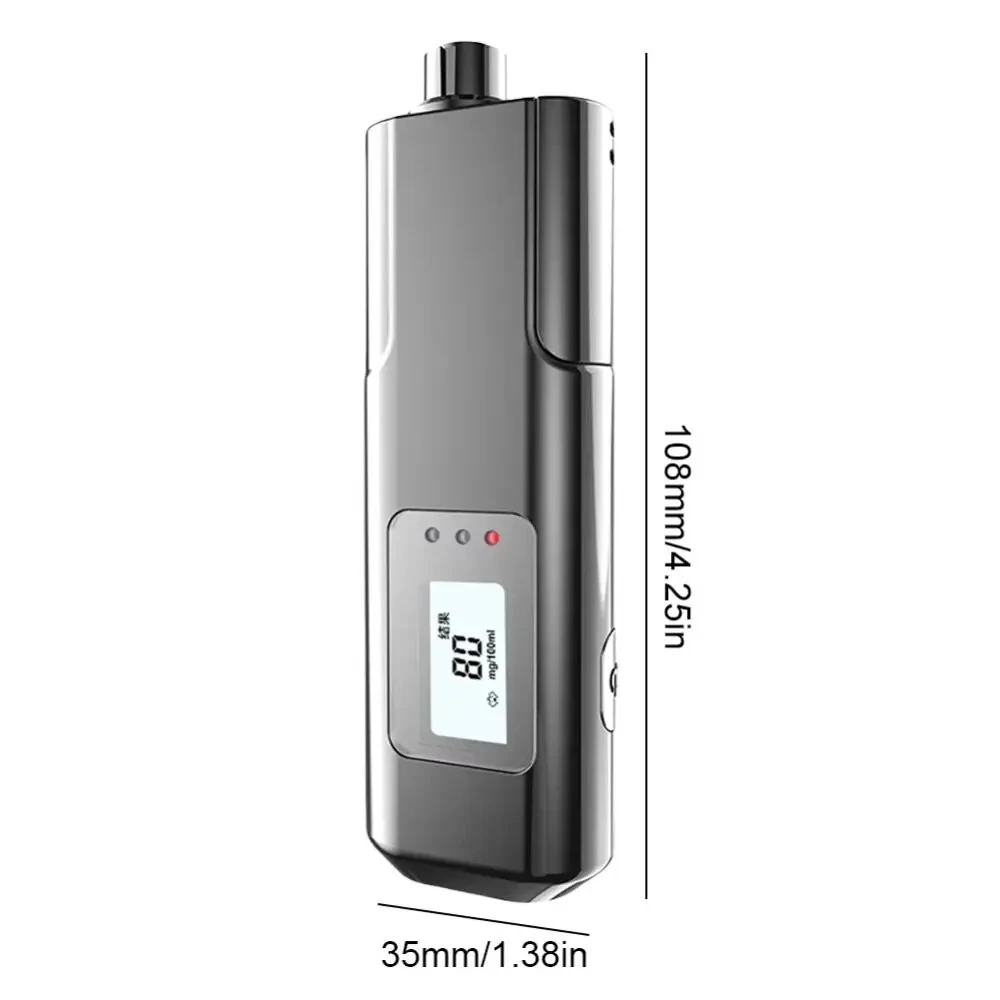 Rechargeable Digital Breathalyzer Non-Contact Alcohol Tester with LED Display Portable Analyzer with Window Breaker & Seatbelt Cutter — view 10