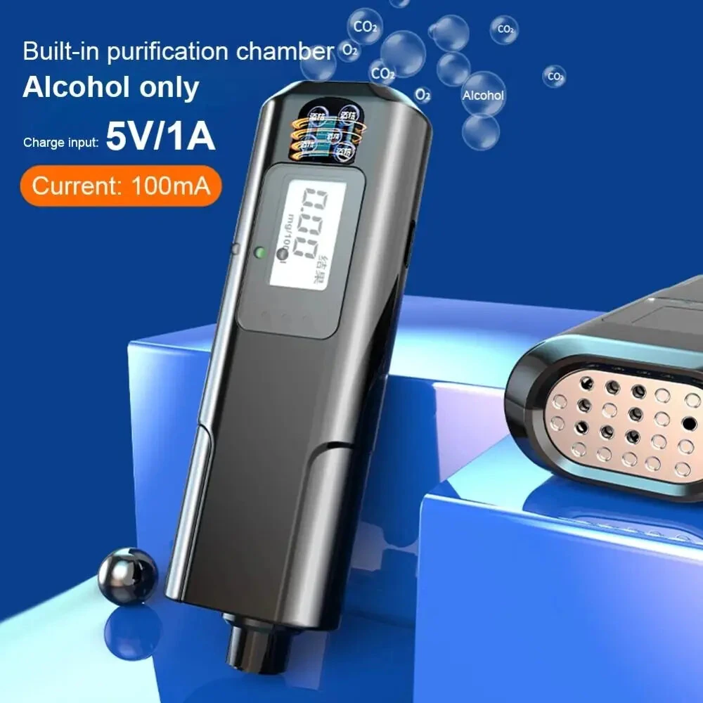 Rechargeable Digital Breathalyzer Non-Contact Alcohol Tester with LED Display Portable Analyzer with Window Breaker & Seatbelt Cutter — view 6