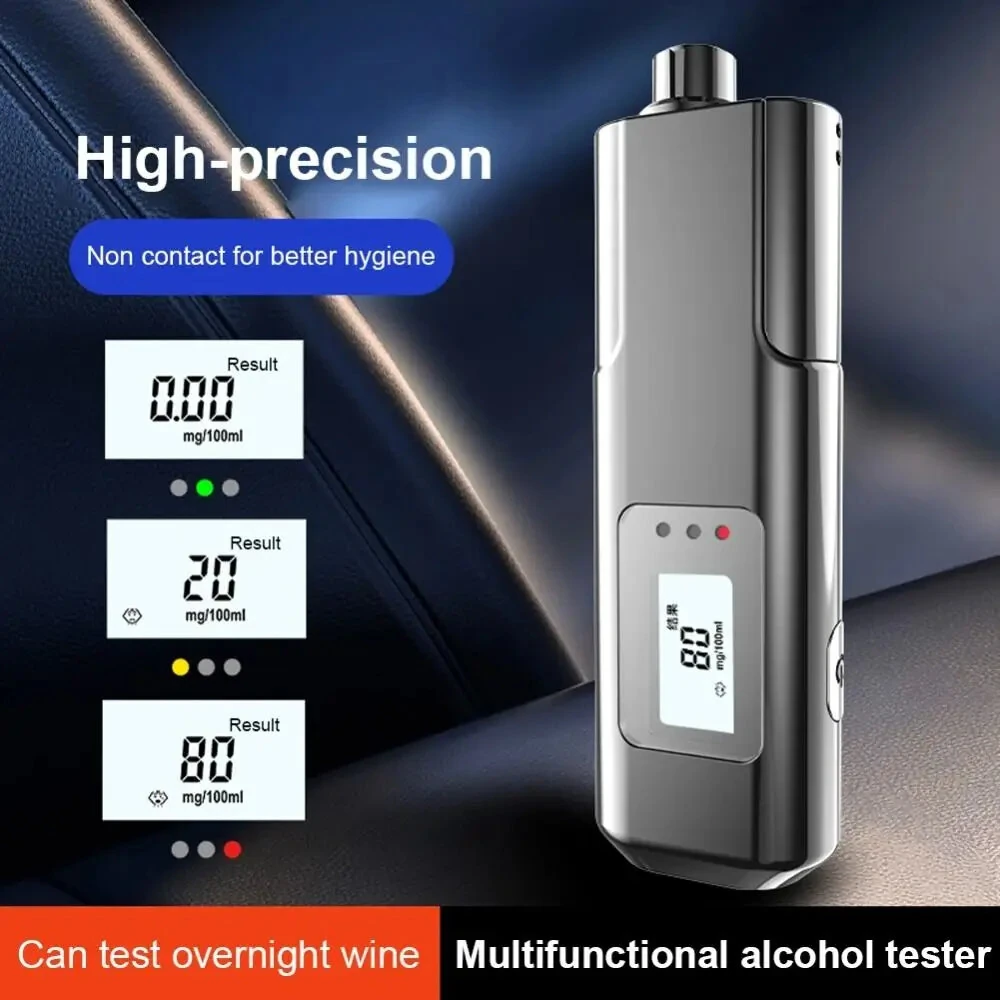 Rechargeable Digital Breathalyzer Non-Contact Alcohol Tester with LED Display Portable Analyzer with Window Breaker & Seatbelt Cutter — view 7