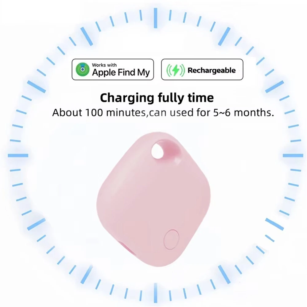 Rechargeable GPS Air Tracker Smart Tag Precise Positioning Works with Apple Find My APP Type-C Charging Locator Key Finder — view 2