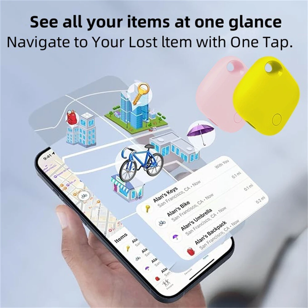Rechargeable GPS Air Tracker Smart Tag Precise Positioning Works with Apple Find My APP Type-C Charging Locator Key Finder — view 5